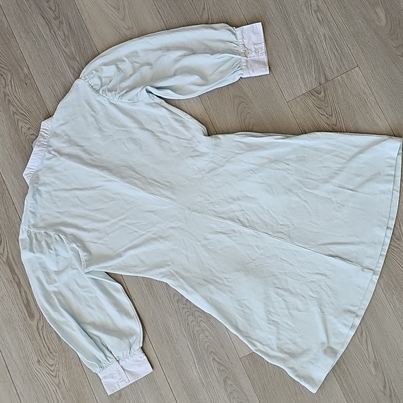 Sylvian Heach Vintage-Inspired Mint Green Puff Sleeve Shift Dress - Picture 13 of 14